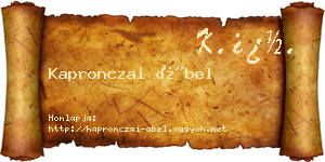 Kapronczai Ábel névjegykártya