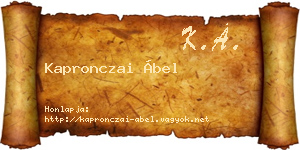 Kapronczai Ábel névjegykártya